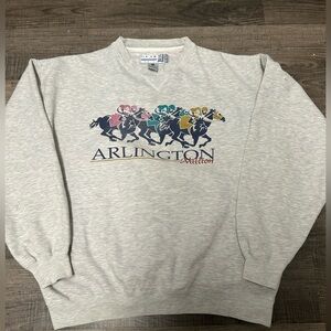 Vintage Gear For Sport Sweatshirt Arlington Million Horse Race Sz L Distressed